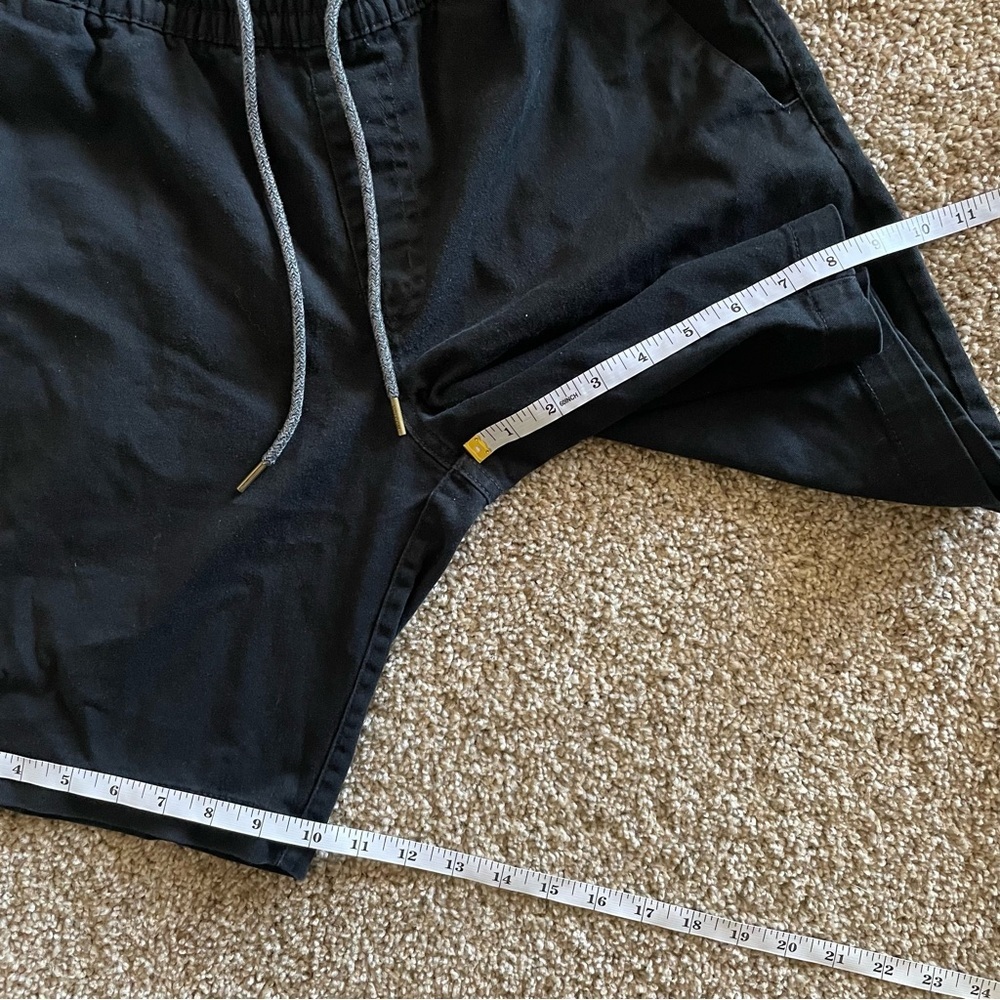 Volcom Frickin Elastic Waist Shorts Mens S Black Chino Drawstring Pockets Skater - Picture 10 of 12